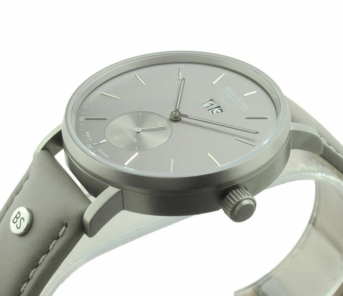 BRUNO SÖHNLE Automatikuhr Herren Uhr Titanium Frankfurt Saphirglas Glasboden