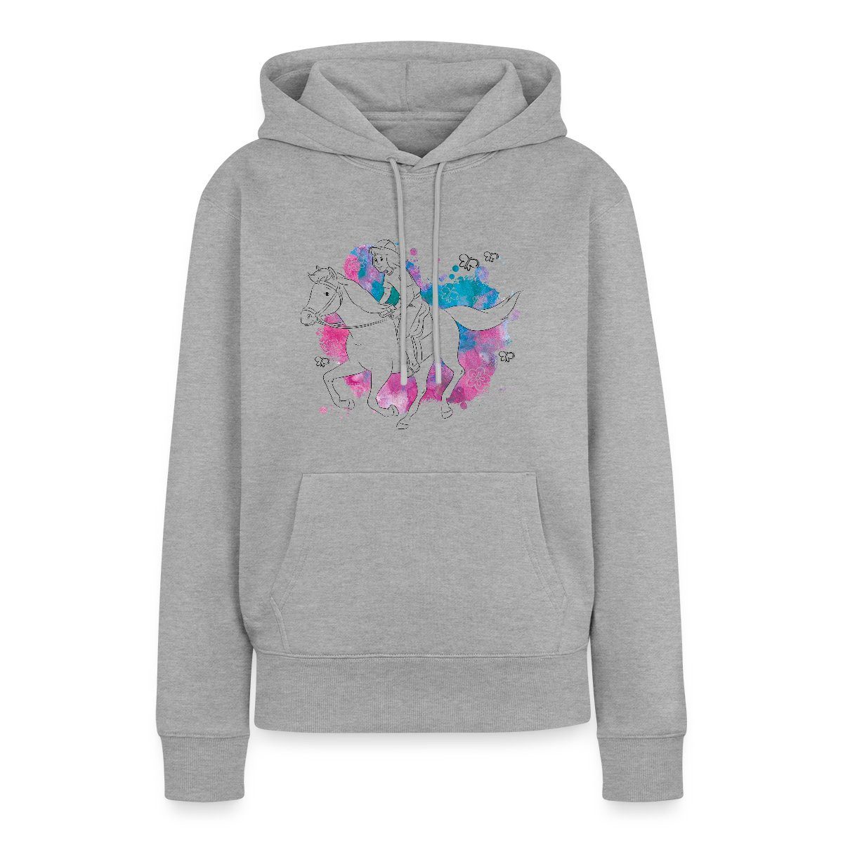 Spreadshirt Hoodie Bibi Und Tina Hengst Amadeus Im Galopp Line Art Damen Premium Hoodie (1-tlg)