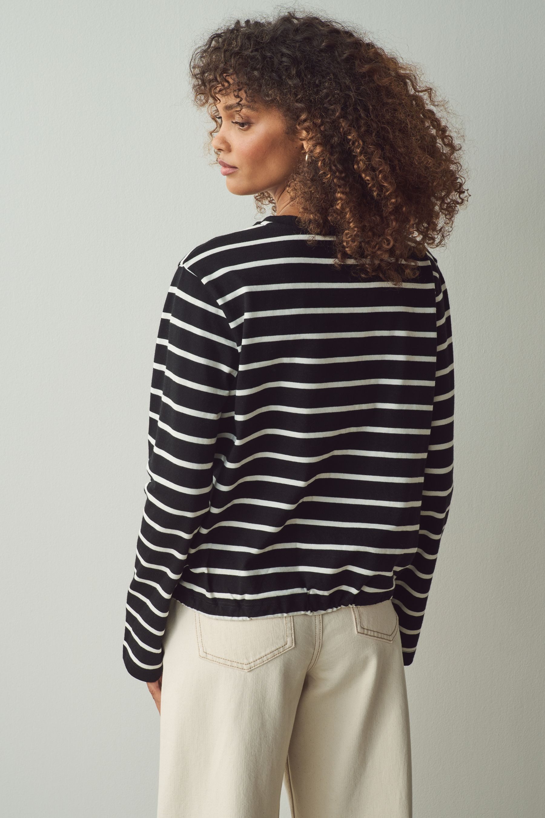 Next Langarmshirt Langarmshirt mit Kordelzug aus günstig online kaufen