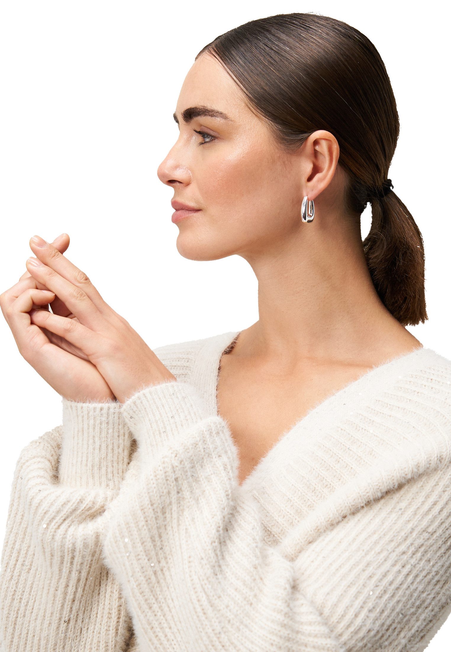Zero Strickjacke Damen mit Pailletten (1-tlg) Pailletten