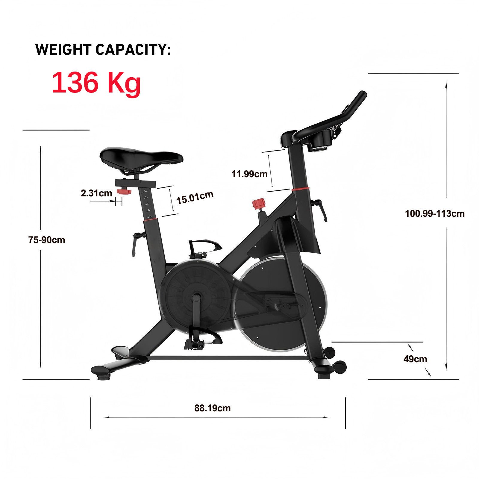 DEERRUN Heimtrainer Fahrrad, Stationärer Fahrradtrainer, Spin Bike für Home-Training (1-tlg), 32-stufig einstellbarer Magnetwiderstand, exklusive Trainings-App