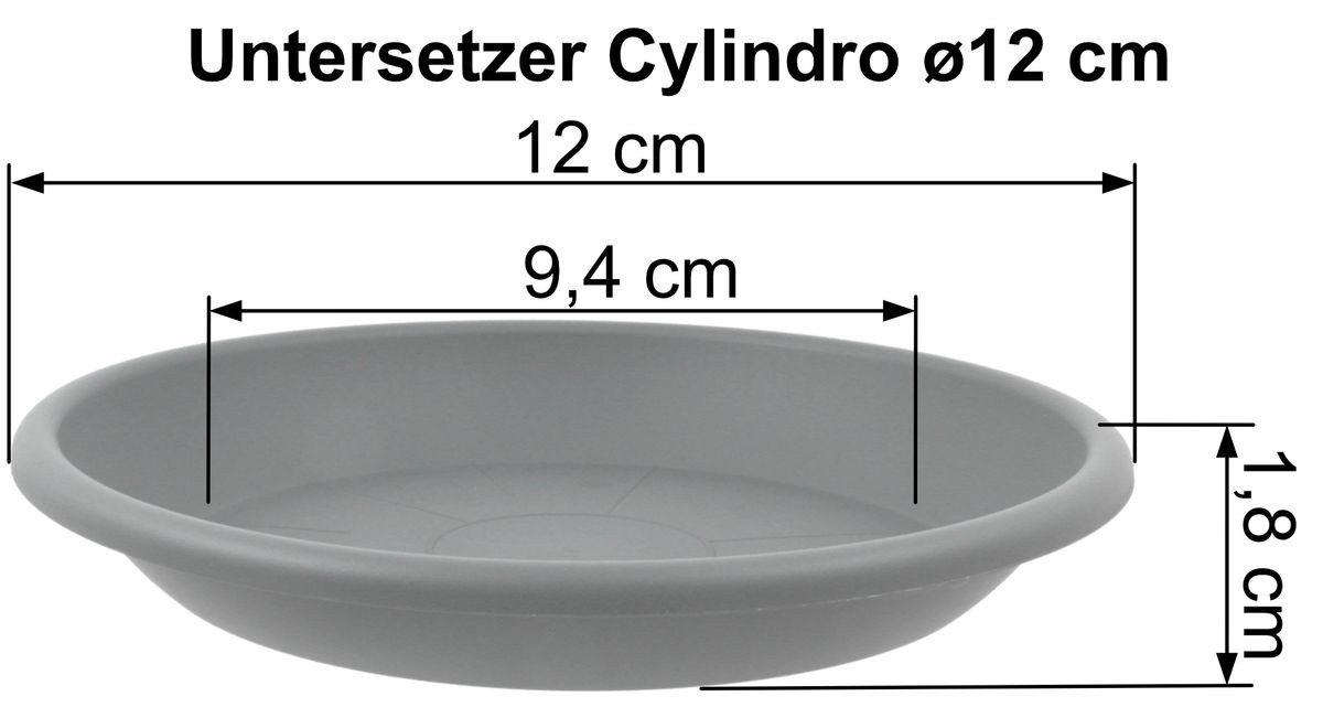Heimwerkercenter Pflanzkübel MePla Untersetzer Cylindro ø12 cm, Terrakotta, wetterfester Kunstoff