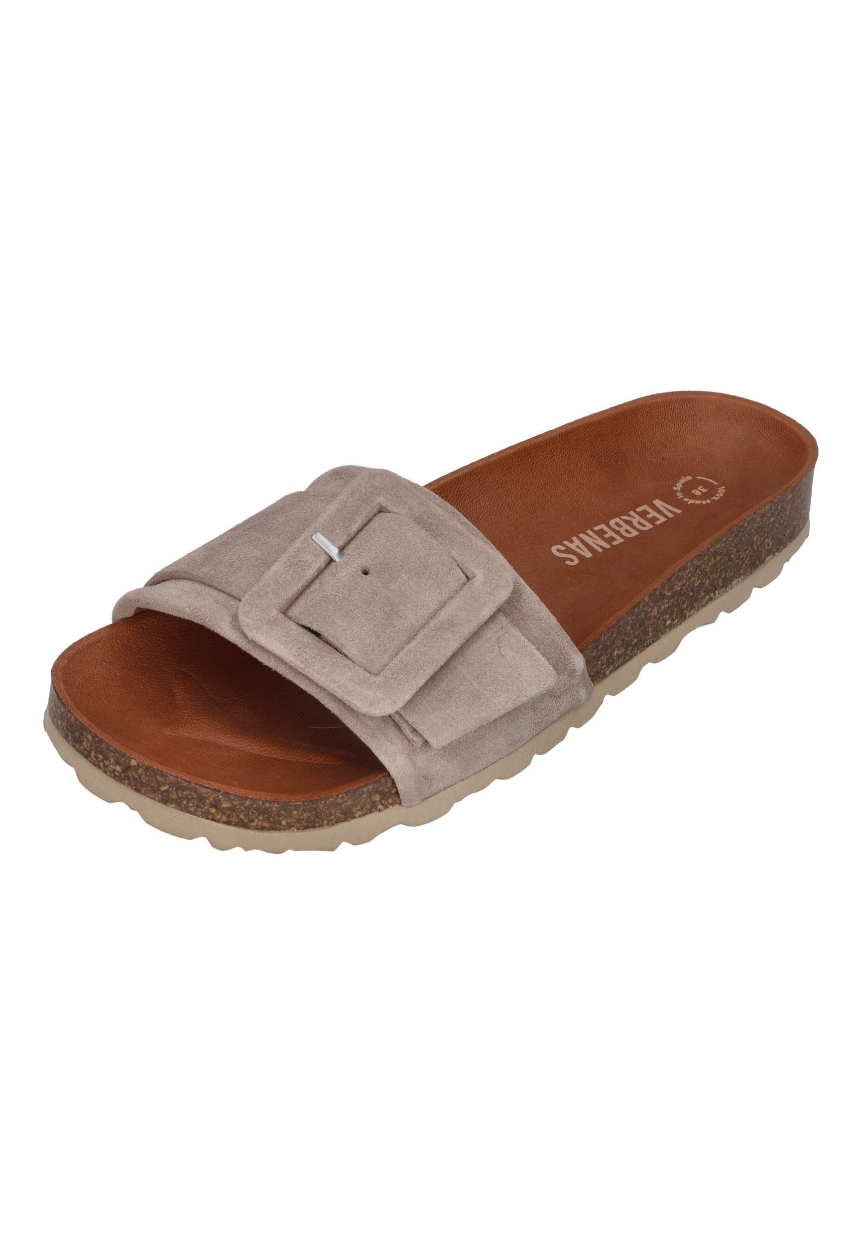 VERBENAS Reiko velour Pantolette Piedra