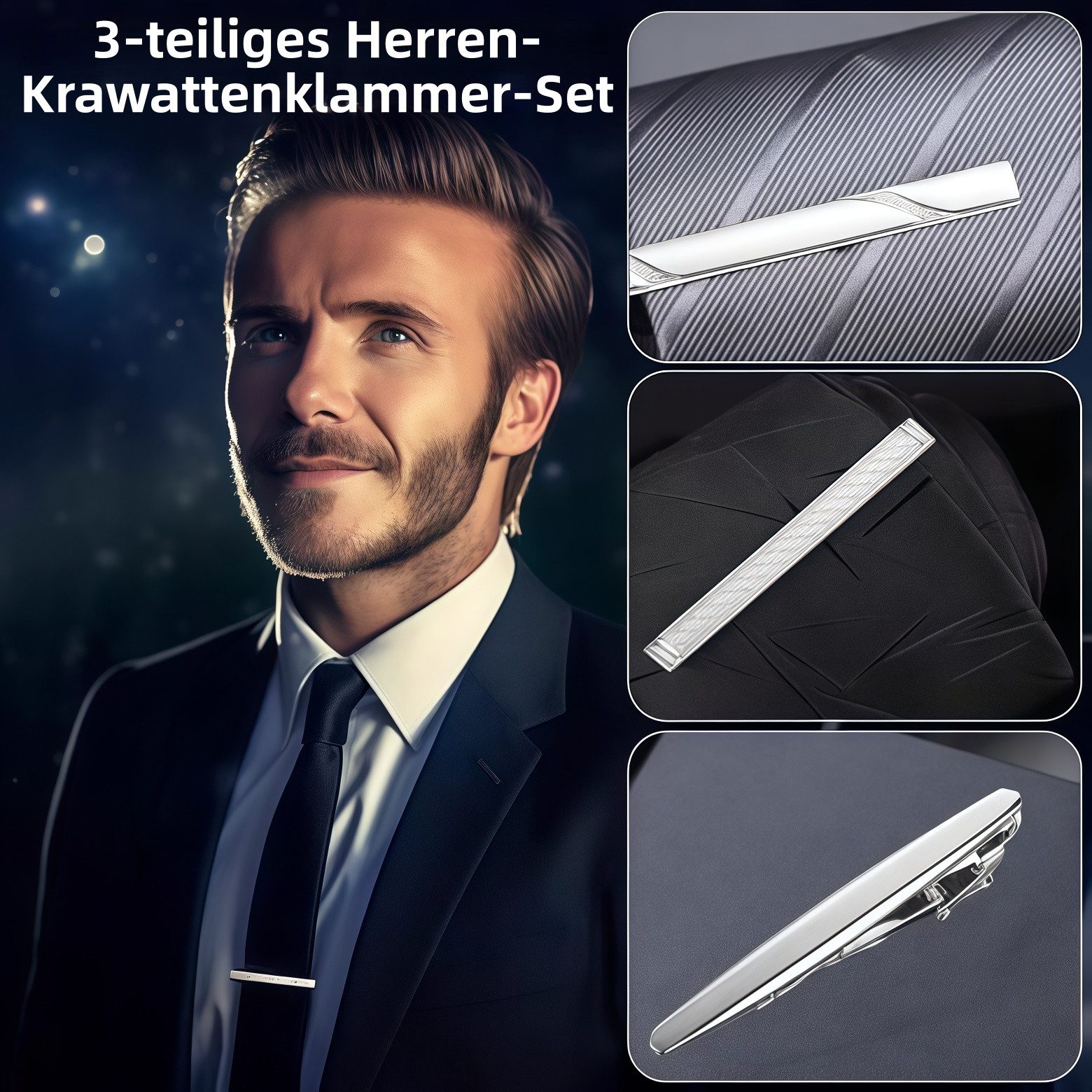 FOUORTUNATE-BEE Krawattennadel 3-teiliges Herren-Set mit Krawattenklammer u günstig online kaufen