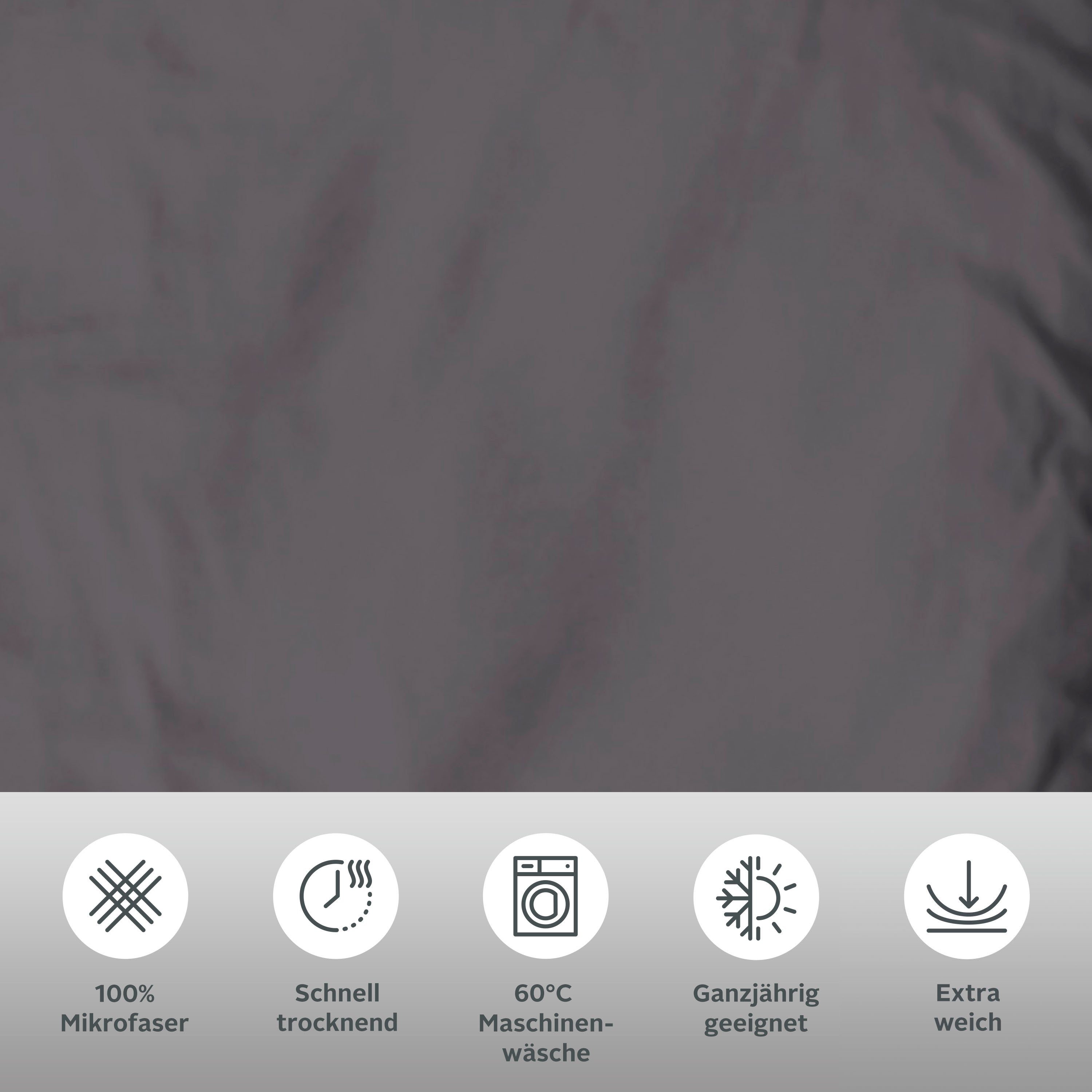 OTTO home Bettwäsche Desner 100% Microfaser, extra weich, allergikerfreundlich, Microfaser, 2 teilig, Premium Qualität, uni, schnell trocknend, pflegeleicht, ab 135x200 cm