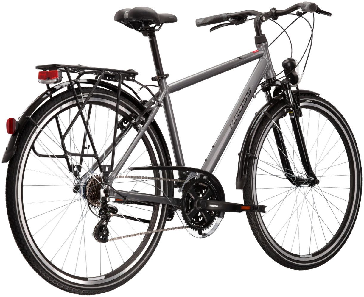 Kross Trekkingrad KROSS Trekkingrad Trans 1.0 28" grau, 21 Gang Shimano ALTUS M310 Schaltwerk, Kettenschaltung
