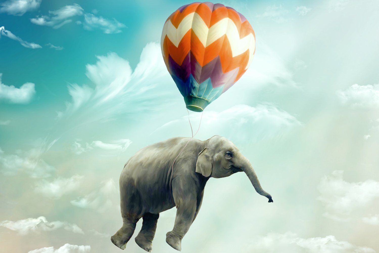 queence Wandsticker Elefanten, selbstklebende Bilder, Wanddekoration, Elefant, Tier, selbstklebend, 90x60cm