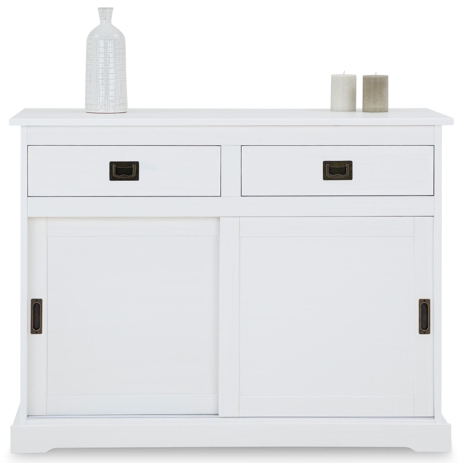 IDIMEX Kommode SAVONA, Sideboard Kommode 2 Schiebetüren 2 Schubladen Kiefer massiv, Buffetsch