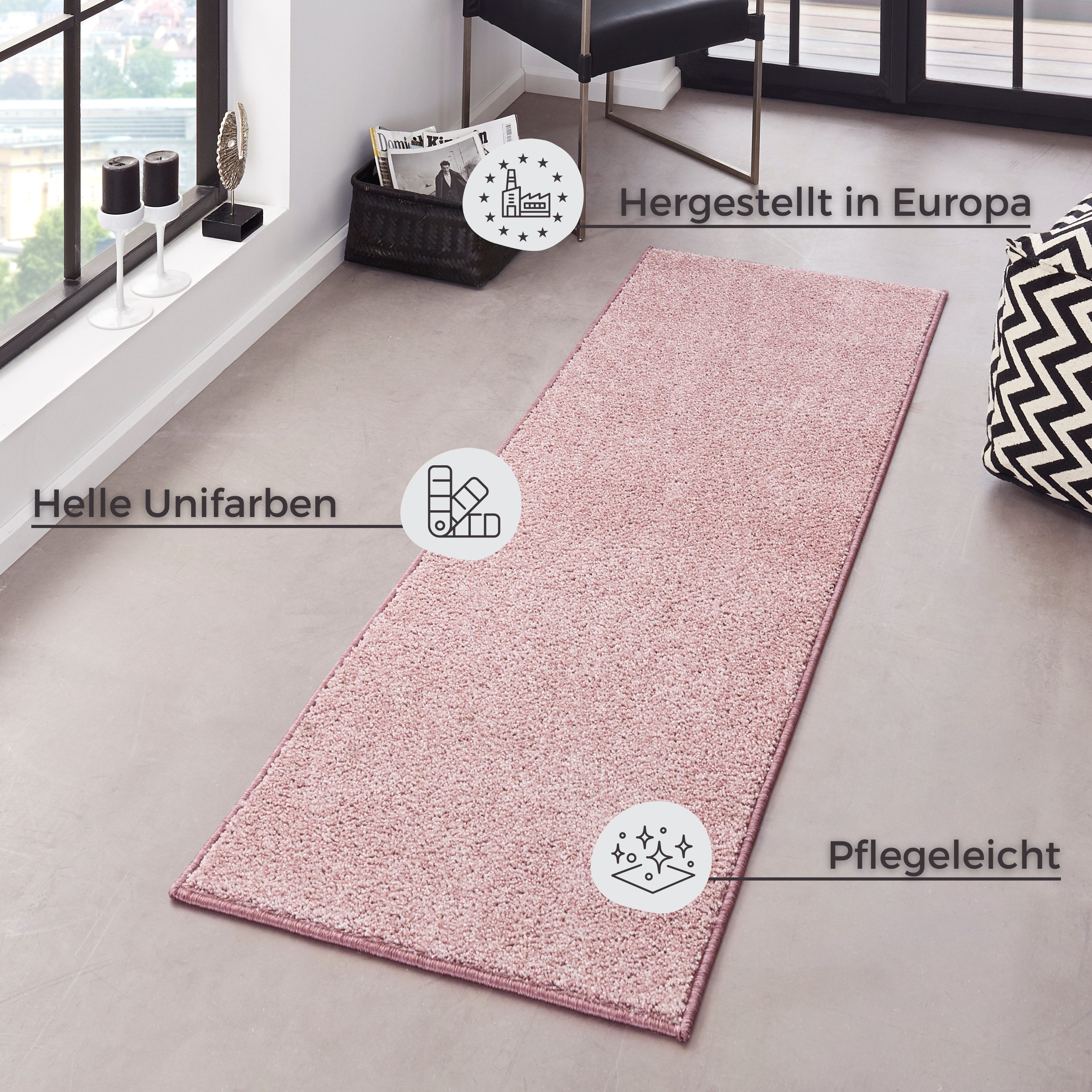 HANSE Home Läufer Pure 100, rechteckig, Höhe: 13 mm, Kurzflor, Unifarben, T günstig online kaufen