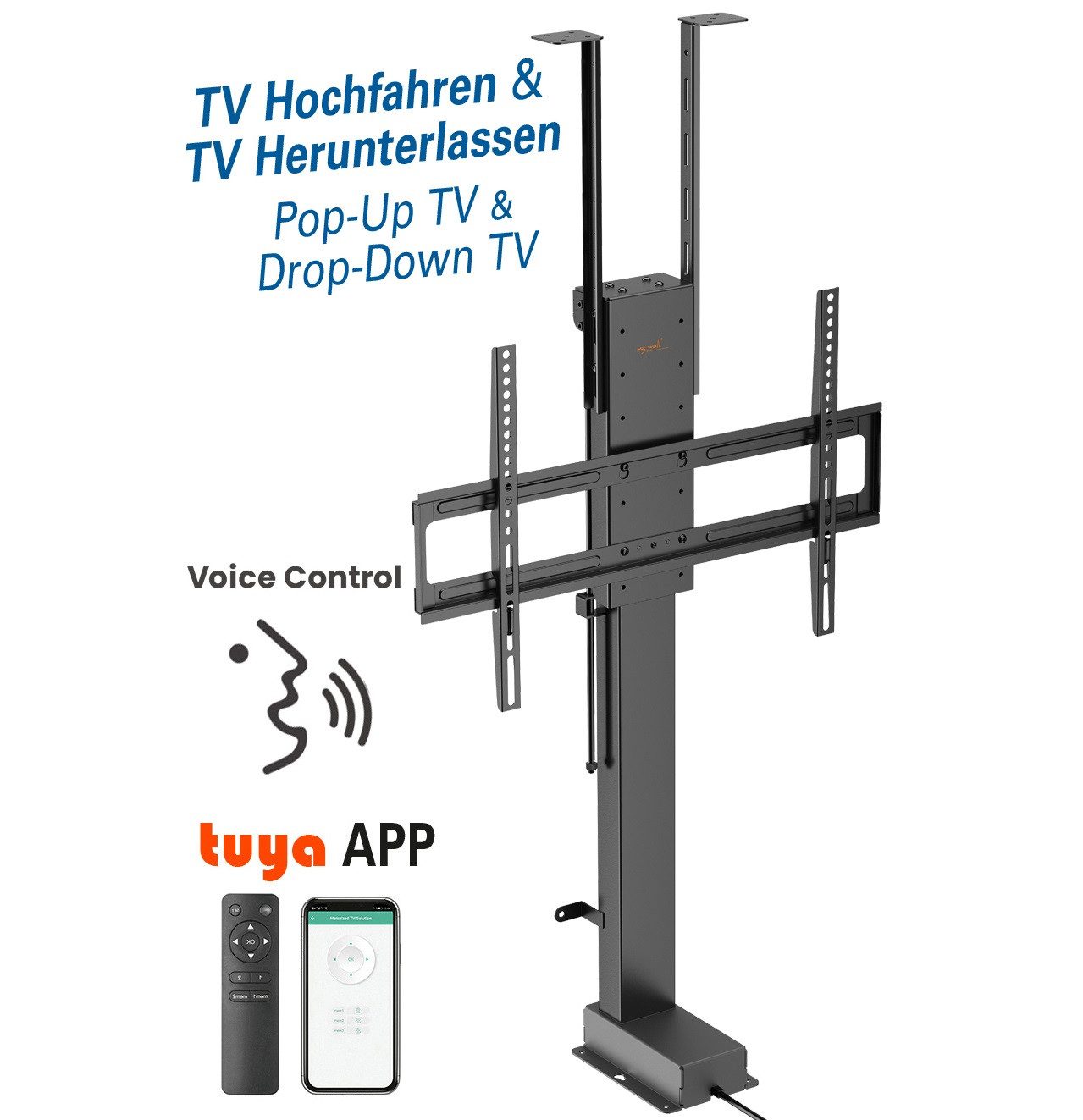 my wall TV-Wandhalterung Elektrischer TV Lift zum Hochfahren und Herunterlassen
