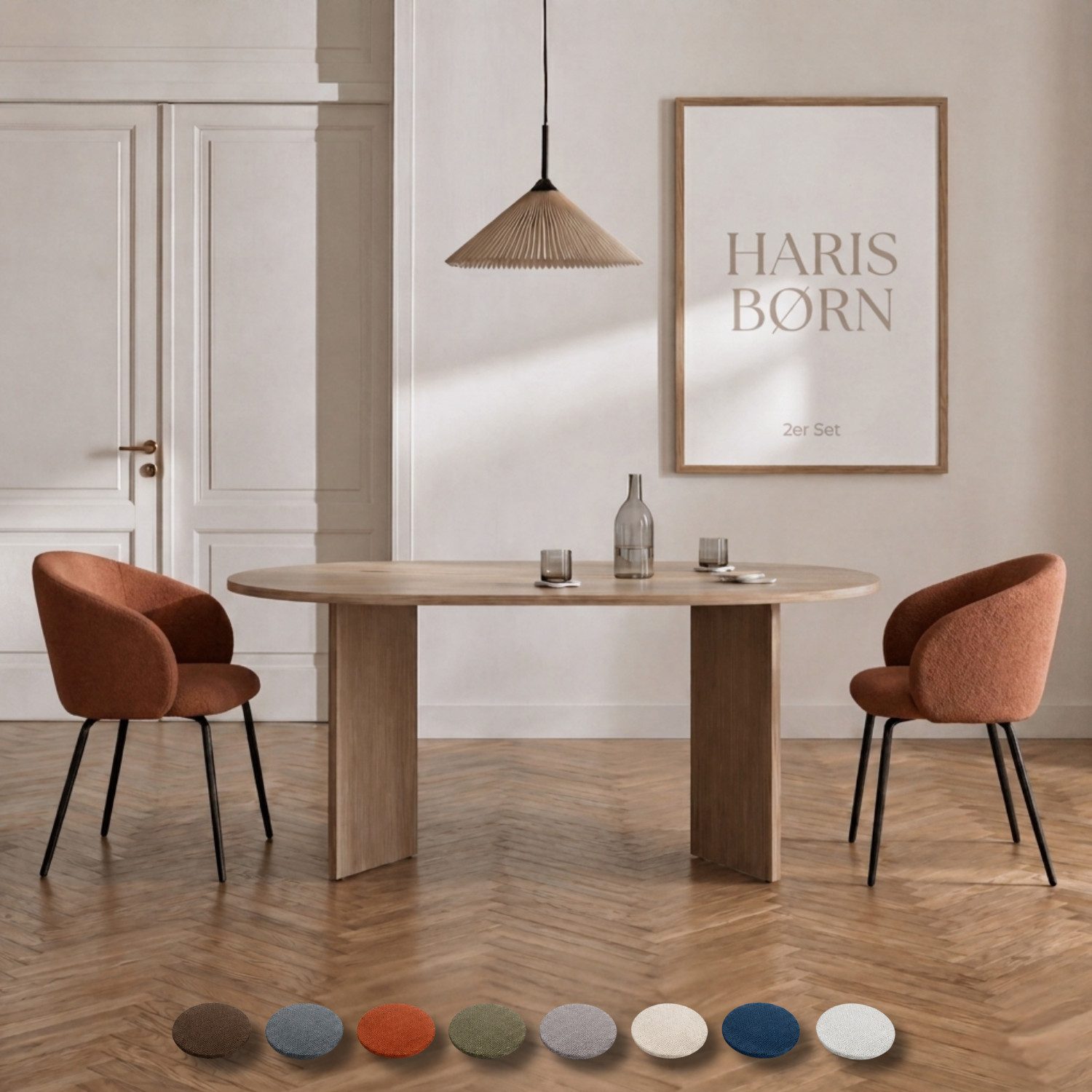 Haris Børn Esszimmerstuhl mit Armlehnen NØR - Hochwertige Polsterstühle für Esszimmer (Set, 2 St), Premium Esszimmer Stühle & Wohnzimmer Stühle