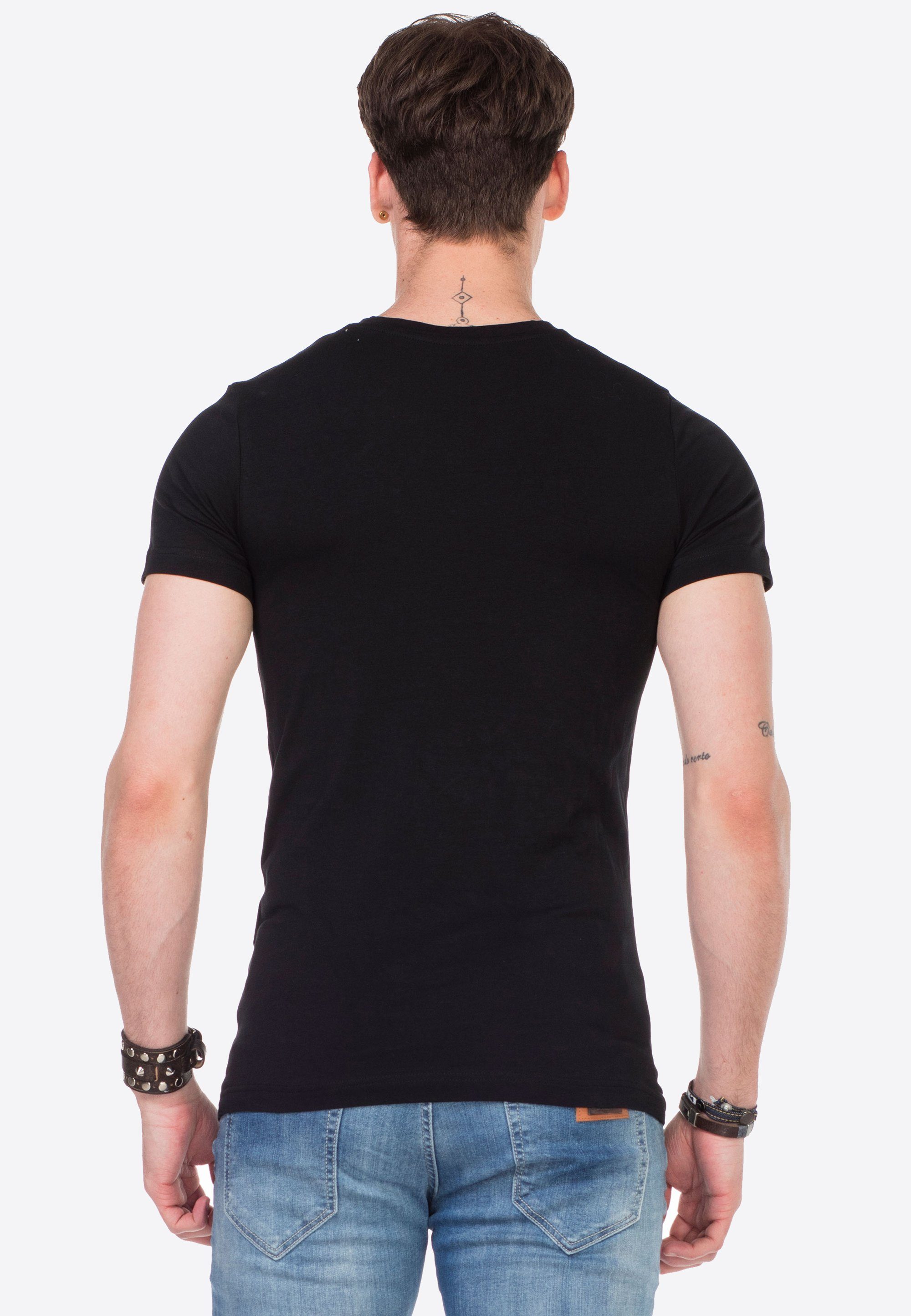 Baxx mit modernem V-Ausschnitt schwarz & Cipo T-Shirt