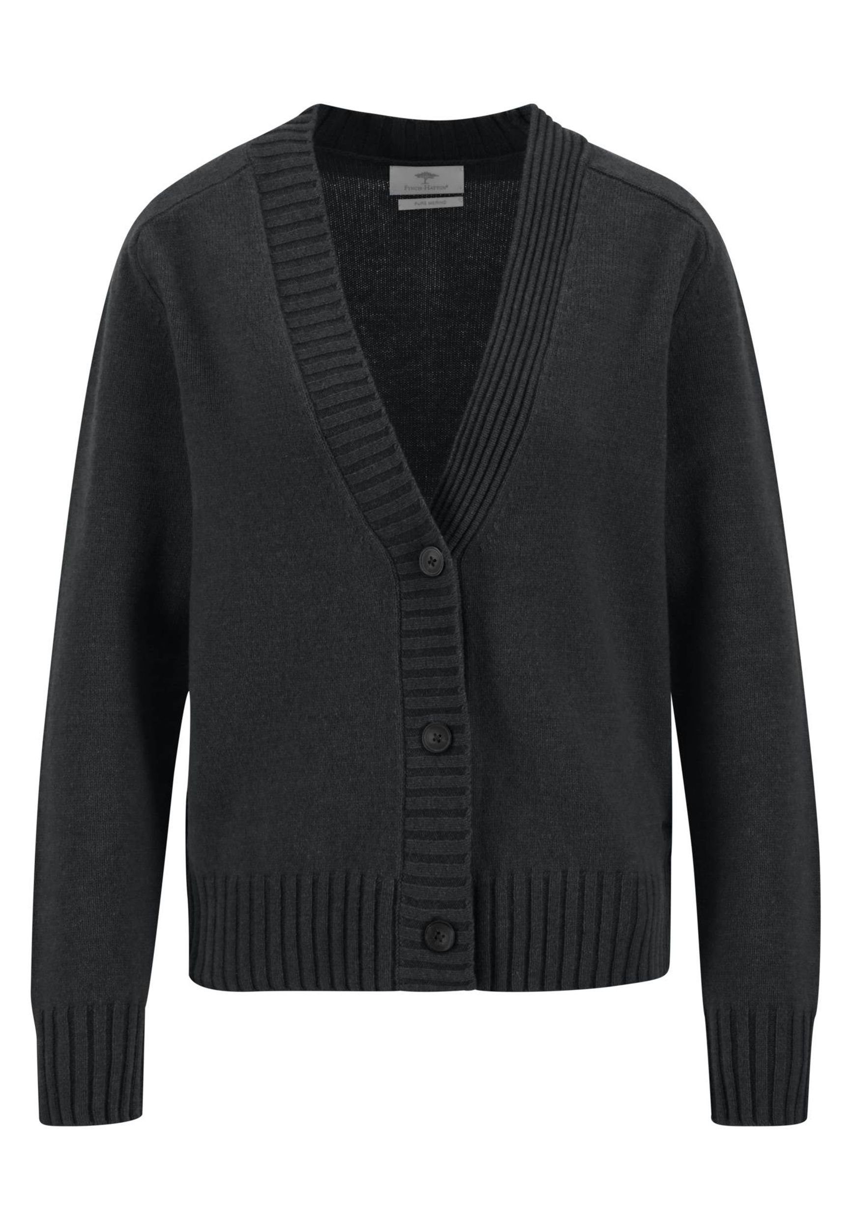FYNCH-HATTON Strickpullover Jacket black | Strickpullover