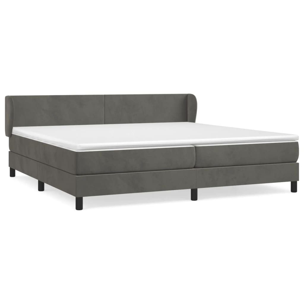 Boxspringbett 200 x 200 cm Boxspringbett mit Matratze Dunkelgrau 200x200 cm Samt Bet