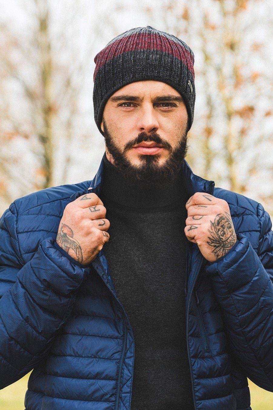 Eisglut Strickmütze Strickmütze Griffina XL aus Wolle mit Fleece-Innenband