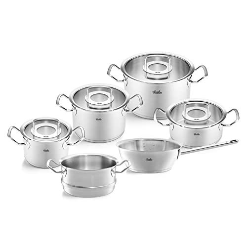 Fissler Topf-Set Original-Profi Collection®, Edelstahl 18/10 (Set, 6-tlg., Kochtopf 16/20/24 + Bratentopf 20 + Sauteuse 20 + Dämpfeinsatz …