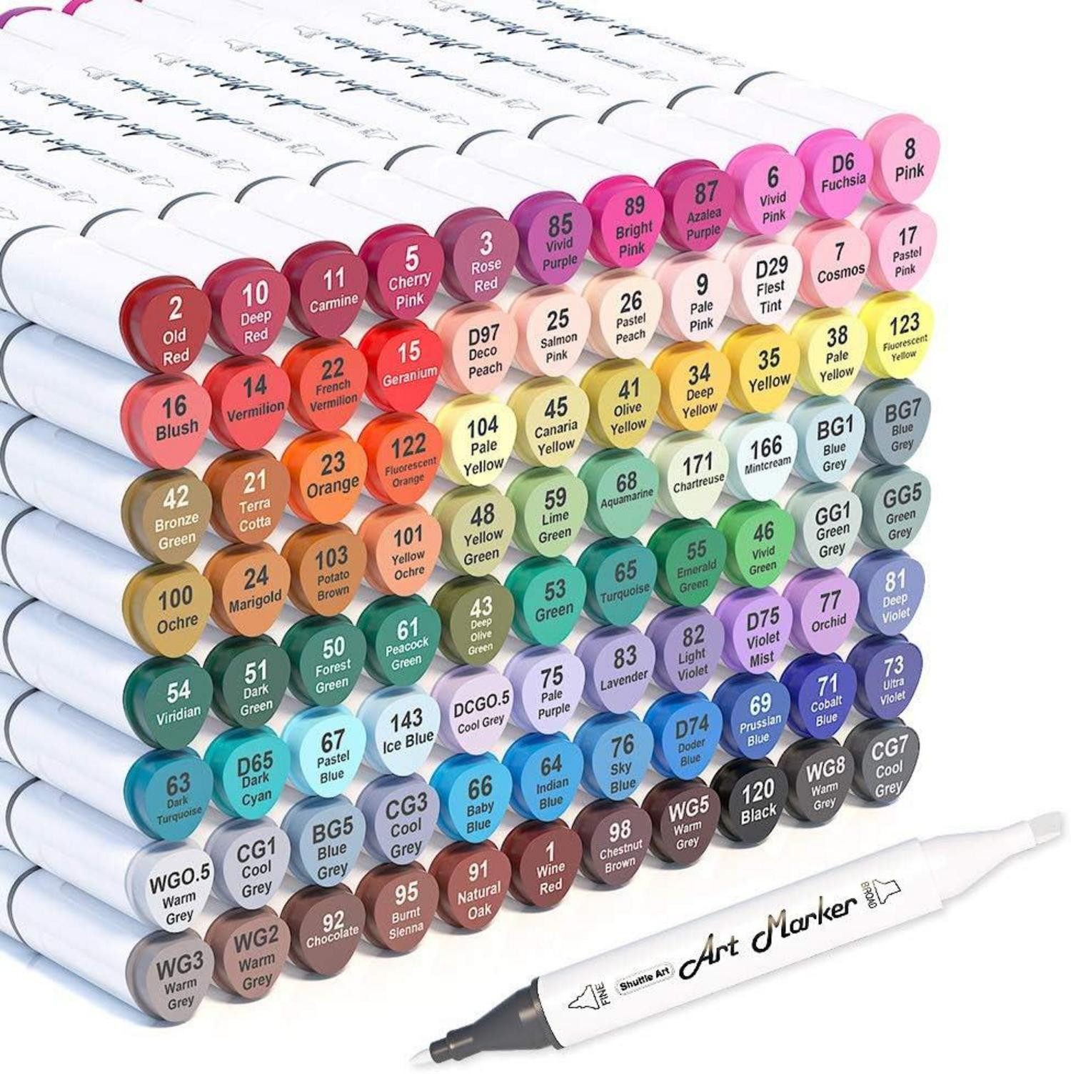Marker 88 Bunte Alkohol Marker Set mit Blender, doppelseitig