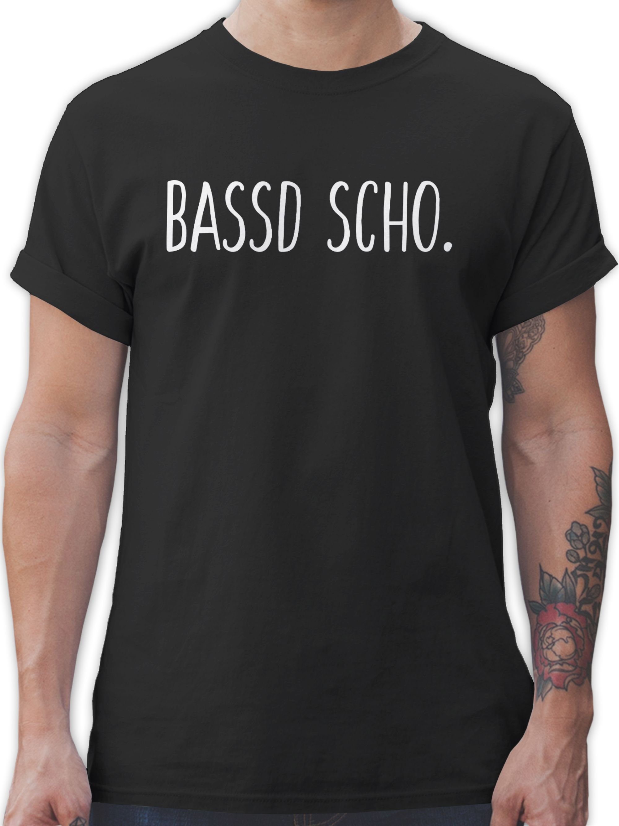 Shirtracer T-Shirt Bassd scho Sprüche Statement 1 Schwarz