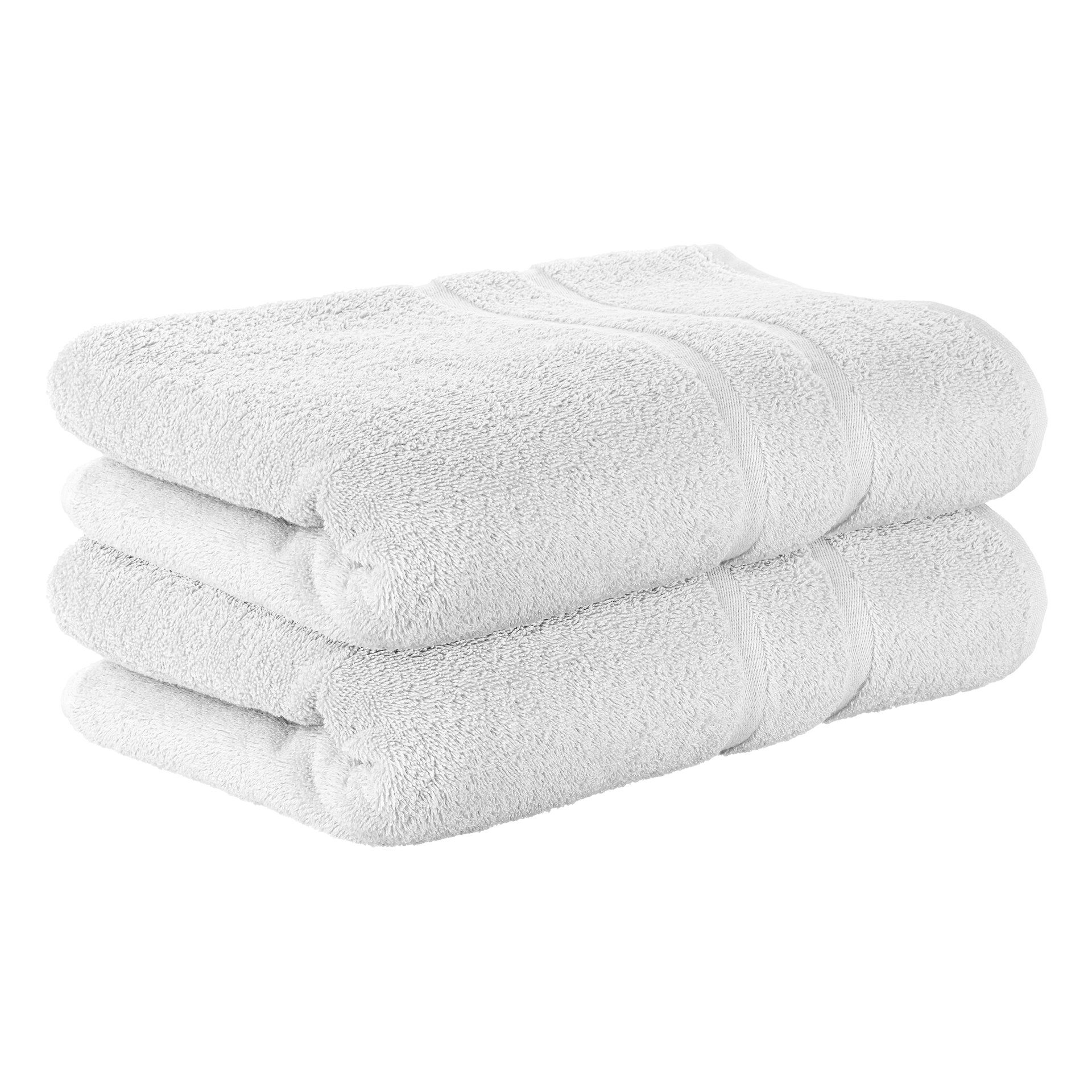 aus cm 50x100 Baumwolle Premium StickandShine (2 100% Frottee Set Handtuch in Stück), Handtuch 500GSM Baumwolle 100% 500g/m² 2er Weiß Frottee