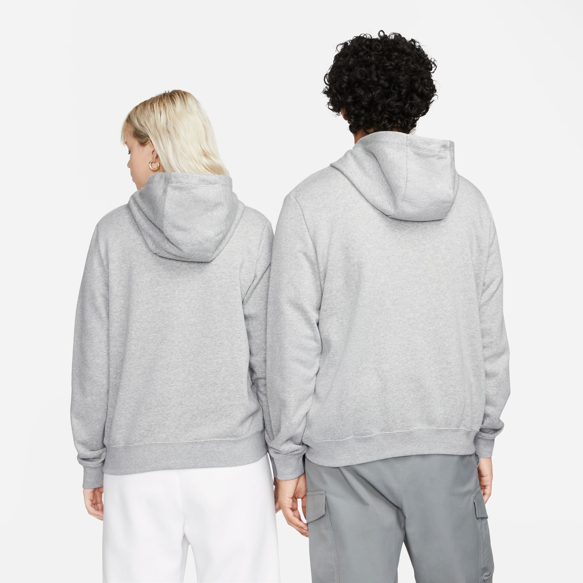 Nike DK Sportswear Kapuzensweatshirt FLEECE WOMEN'S GREY HEATHER/WHITE PULLOVER HOODIE CLUB