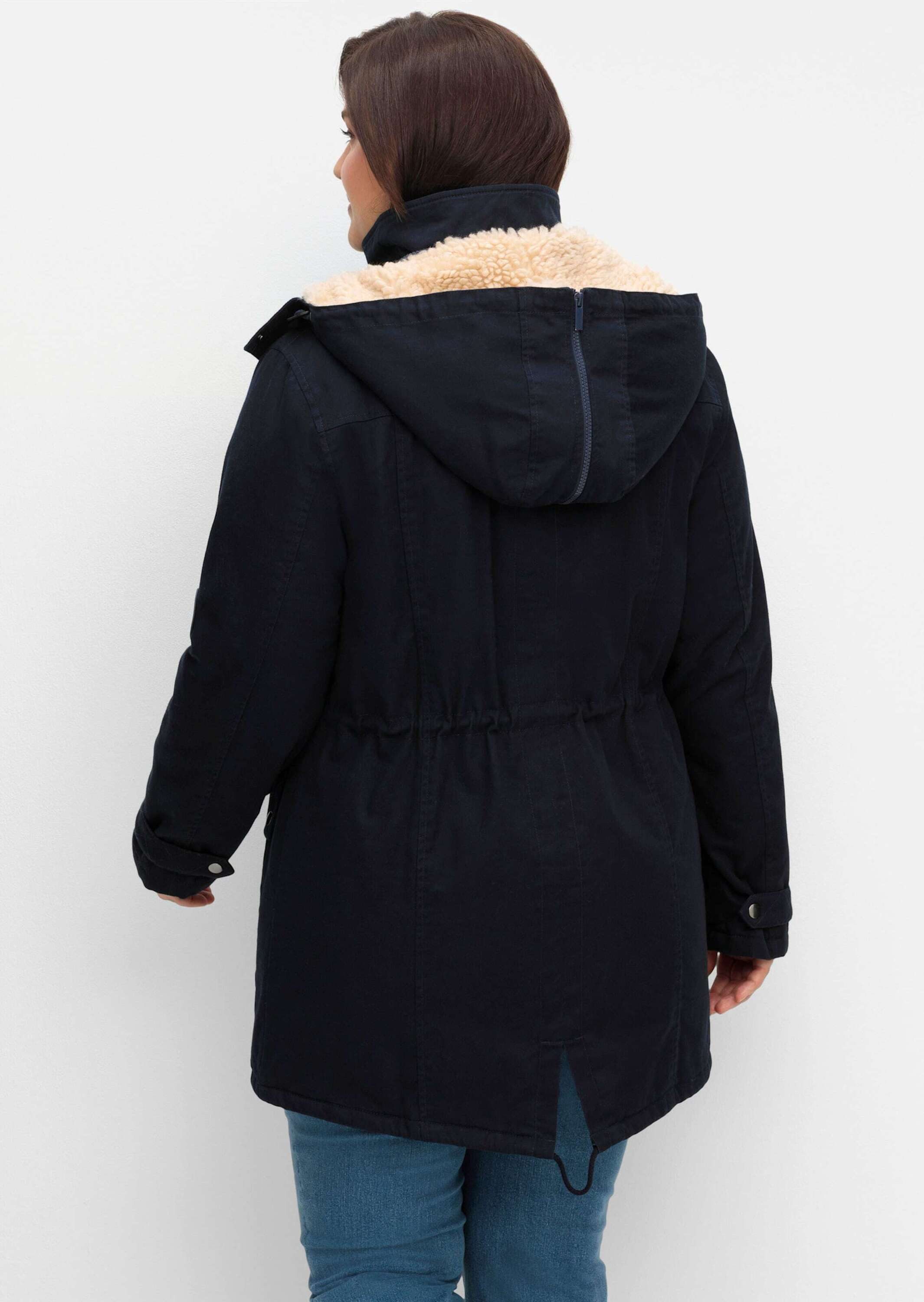 Sheego Winterjacke Parka Langarm wasserabweisend und wärmend wattiert – Bild 2 von 5