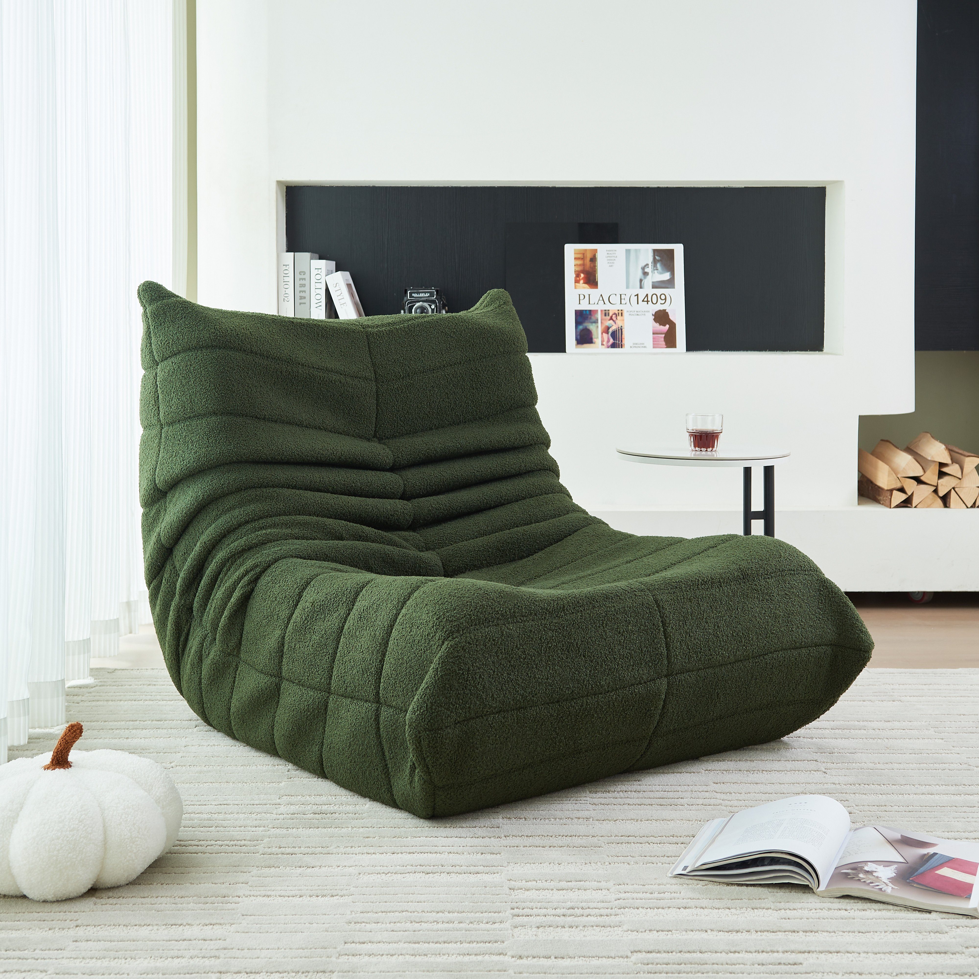 OKWISH Sitzsack Sofa Einzelsofa,Wohnzimmer Sofa (Teddyfleece+Schaumstoff mi günstig online kaufen