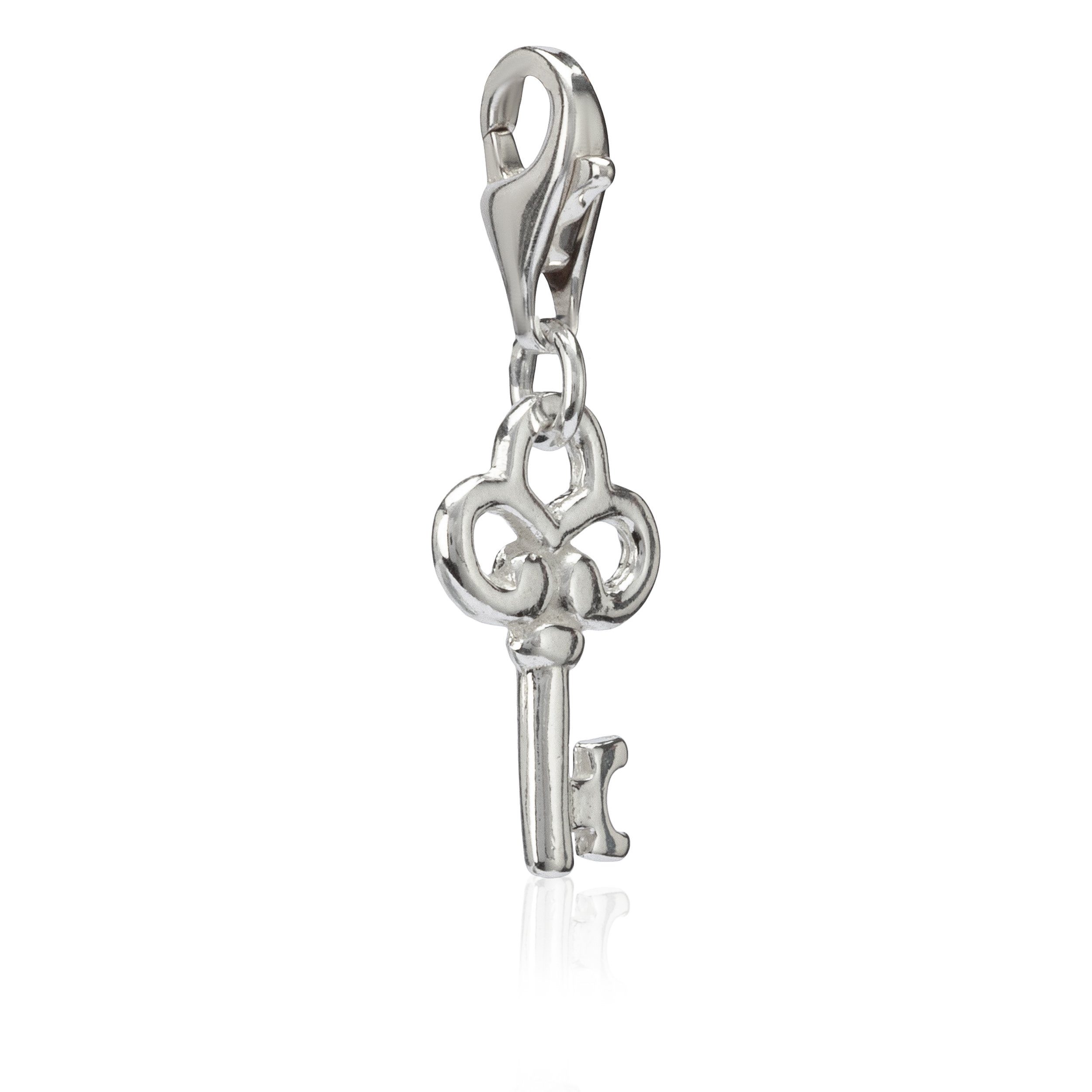Damen Charm-Anhänger Schlüssel Silber Charm-Einhänger 925 16x10mm NKlaus