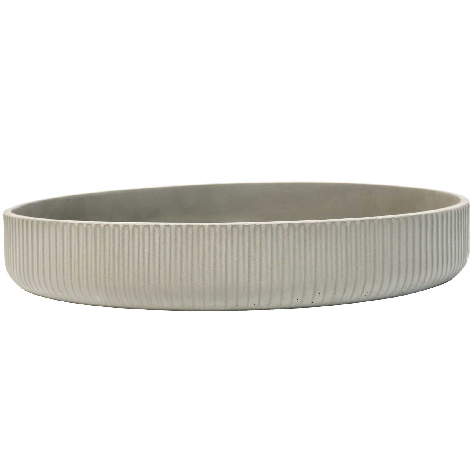 VIVANNO Pflanzschale Fiberglas ORYVEN Schale - Skandigrau Geriffelt (1 St), 30x5 cm