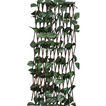 vidaXL Gartenzaun Weidenzaun-Rankgitter 5 Stk. mit künstlichen Blättern 180x30 cm, (5-St)