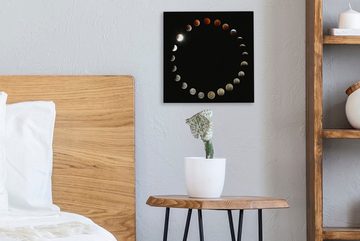 OneMillionCanvasses® Leinwandbild Mond - Schwarz - Nacht, (1 St), Leinwand Bilder für Wohnzimmer Schlafzimmer
