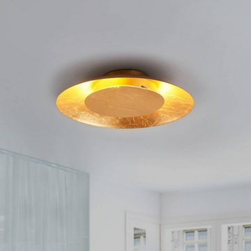 Lindby LED Deckenleuchte Keti, LED-Leuchtmittel fest verbaut, warmweiß, Modern, Metall, gold, 1 flammig, inkl. Leuchtmittel, LED Lampe