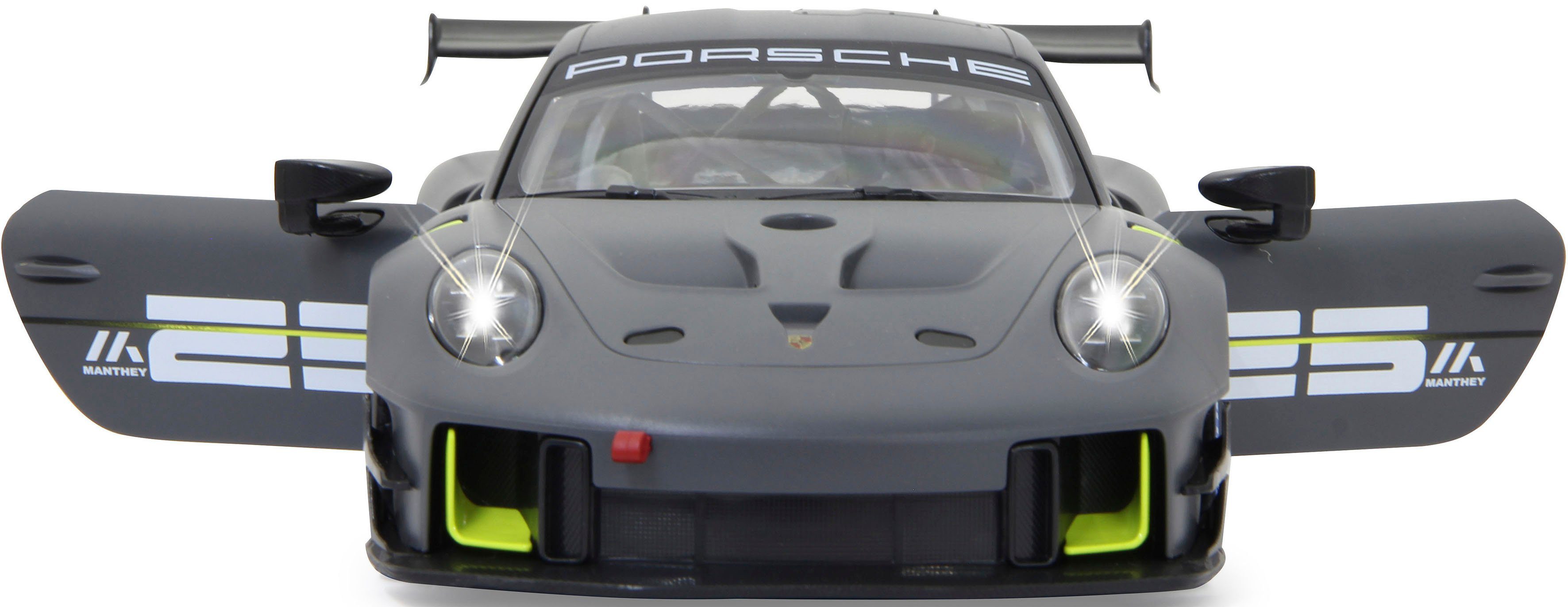 Jamara RC Car Deluxe Cars, Porsche 911 GT2 RS Clubsport 25 1:14, grey - 2.4 GHz, with LED lights