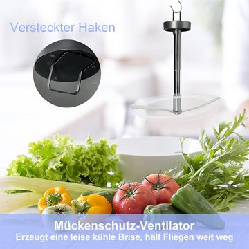 PFCTART Handventilator Wiederaufladbarer Fliegenschutz-Ventilator für den Innenbereich, mit geräuschloser Klinge Einziehbarer Insektenschutz-Ventilator