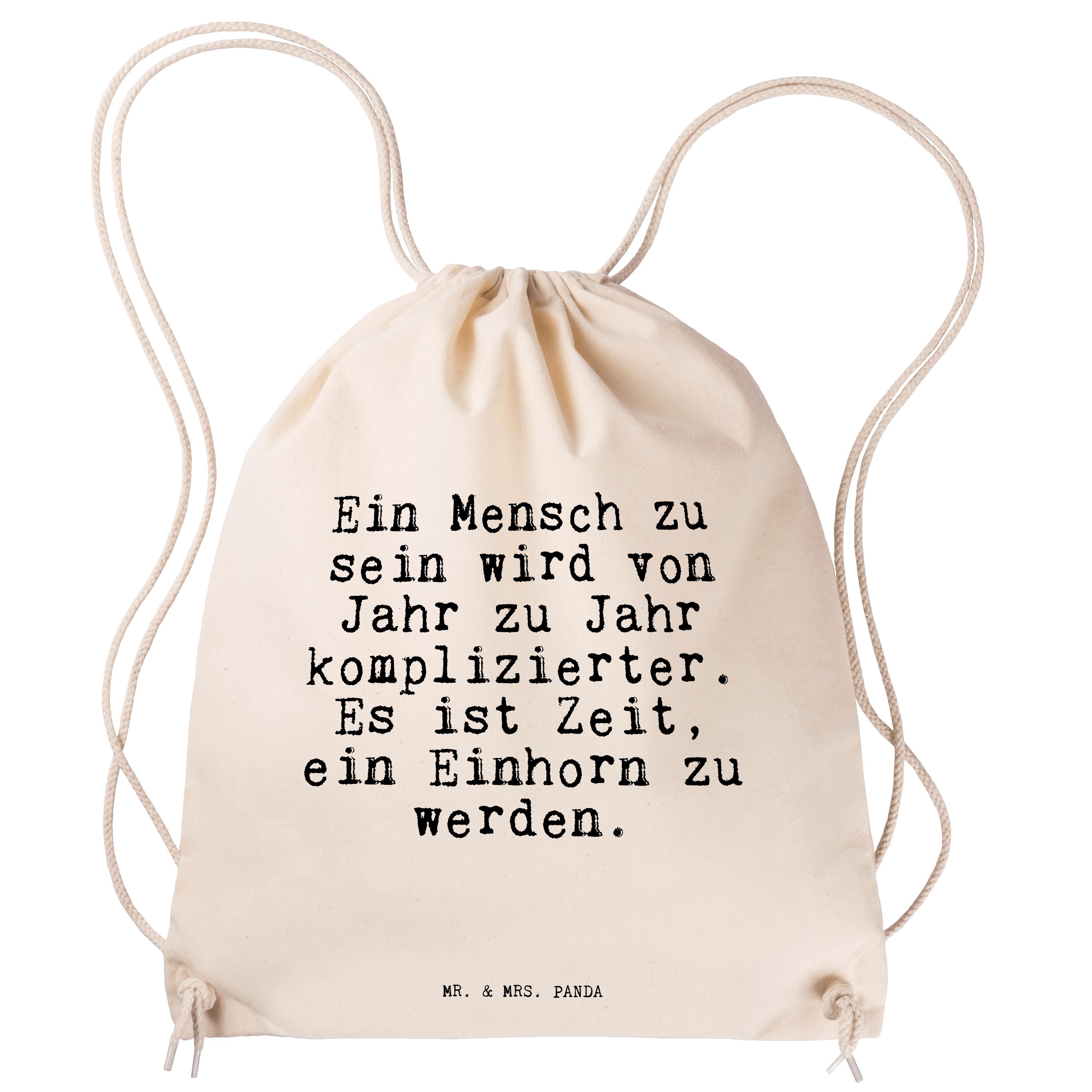 Mr. & Mrs. Panda Sporttasche »Ein Mensch zu sein... Transparent