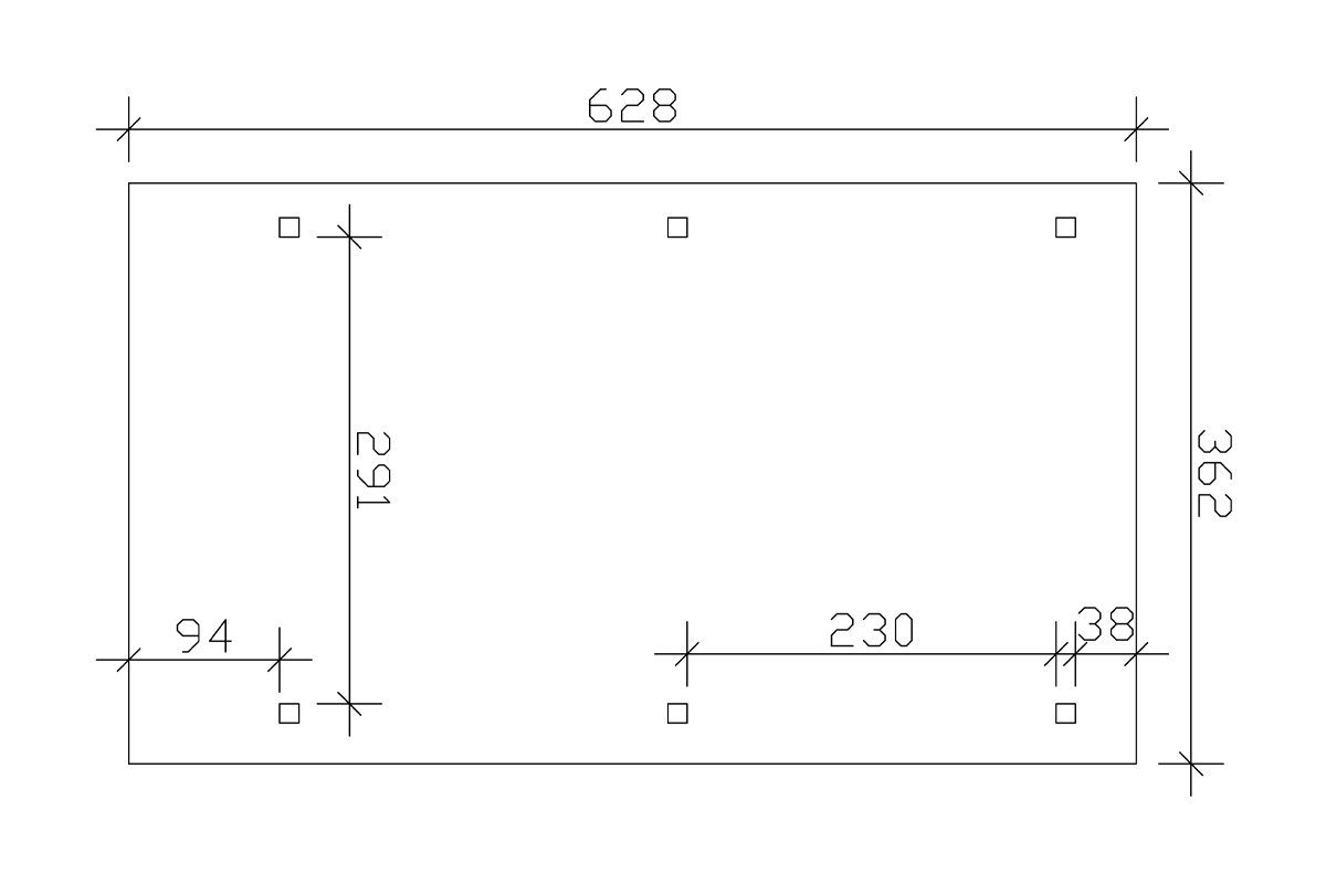 BxT: cm, Wendland, Skanholz Einfahrtshöhe cm Einzelcarport braun 362x628 206