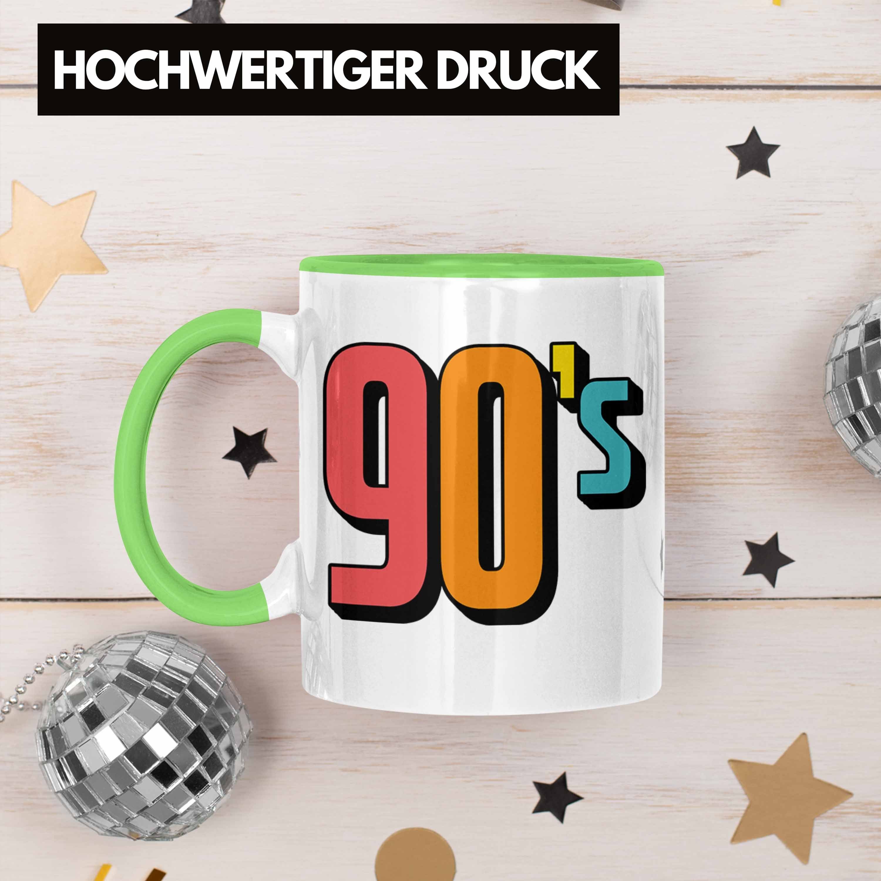 Trendation Tasse 90er Jahre Tasse für Grün "90's" Nostalgiker - Retro Geschenk