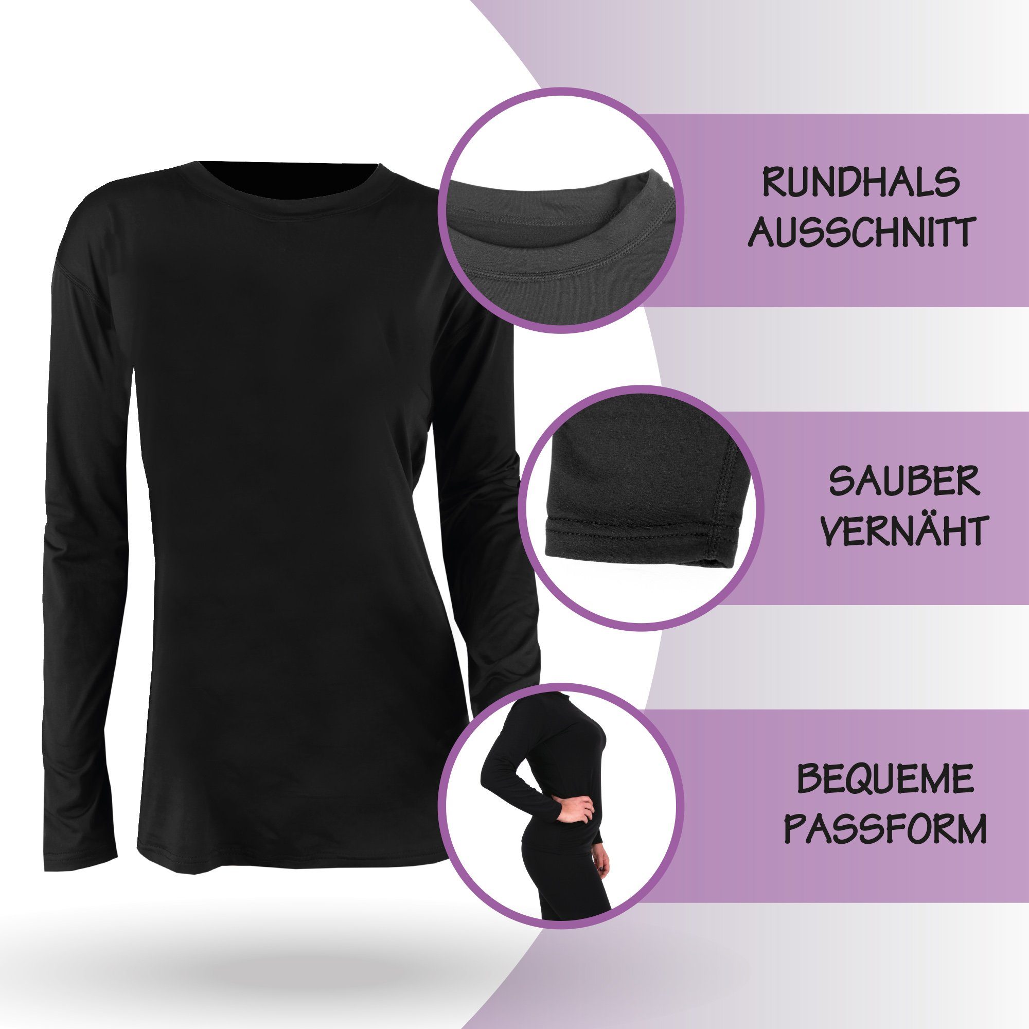 hemmy Fashion Thermounterhemd Thermo Unteremd Damen (1-St) Unterwäsche, weiches Innenfutter Microfleece, Funktionsunterwäsche – Bild 4 von 5