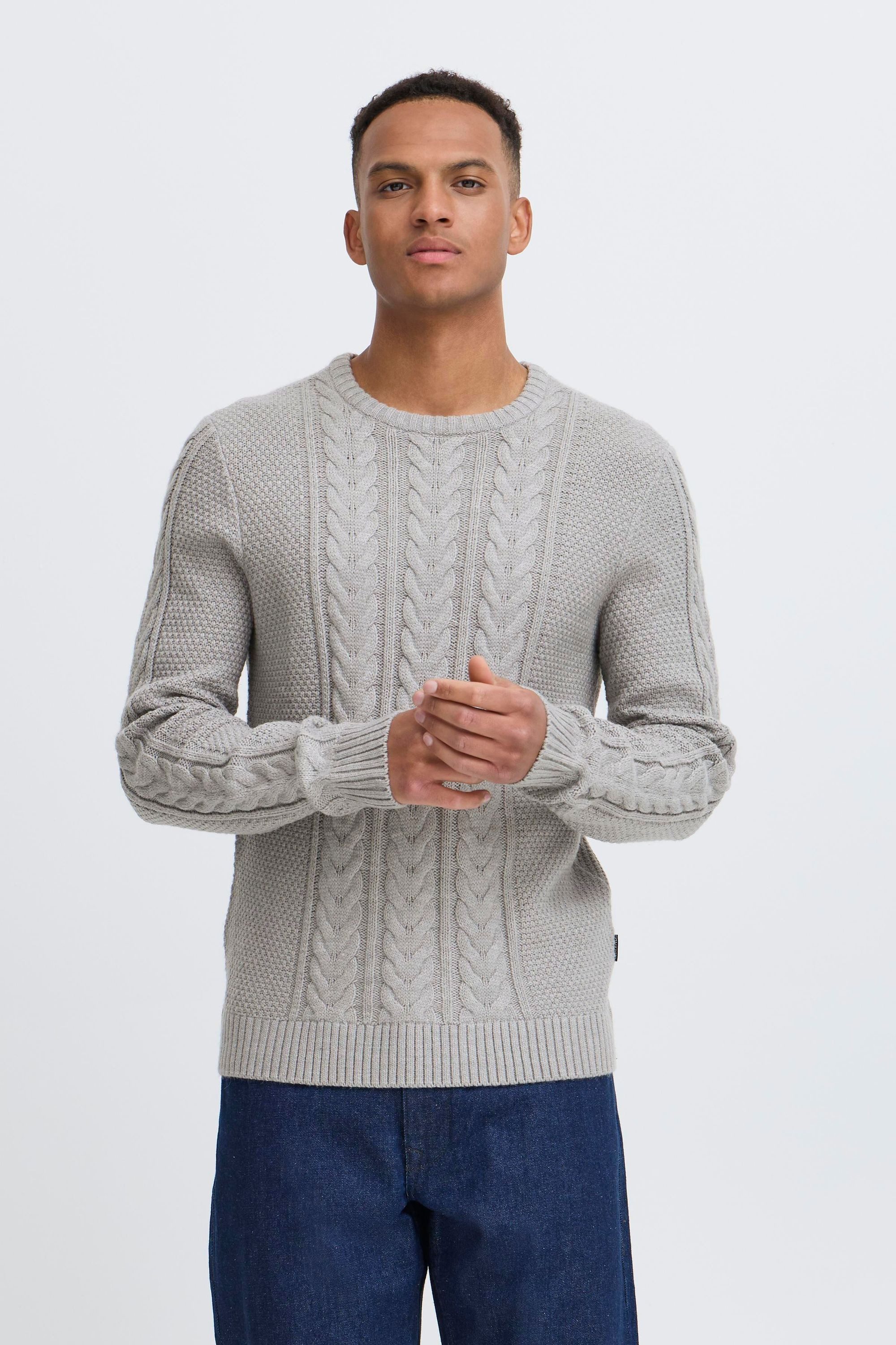 Blend Strickpullover BHBASIM Klassischer Grobstrickpullover mit Zopfmuster günstig online kaufen