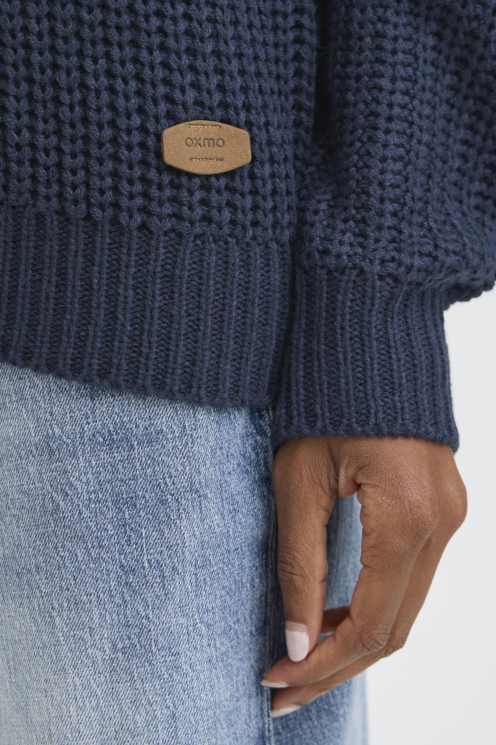 OXMO Strickpullover OXEdna Moderner Pullover mit Aufdruck