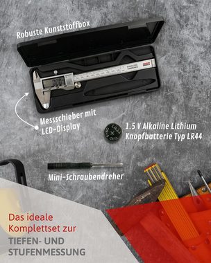 Red Tools Messschieber Digital - Messwerkzeug mit LCD-Display - 0-150 mm / 0-6 Zoll