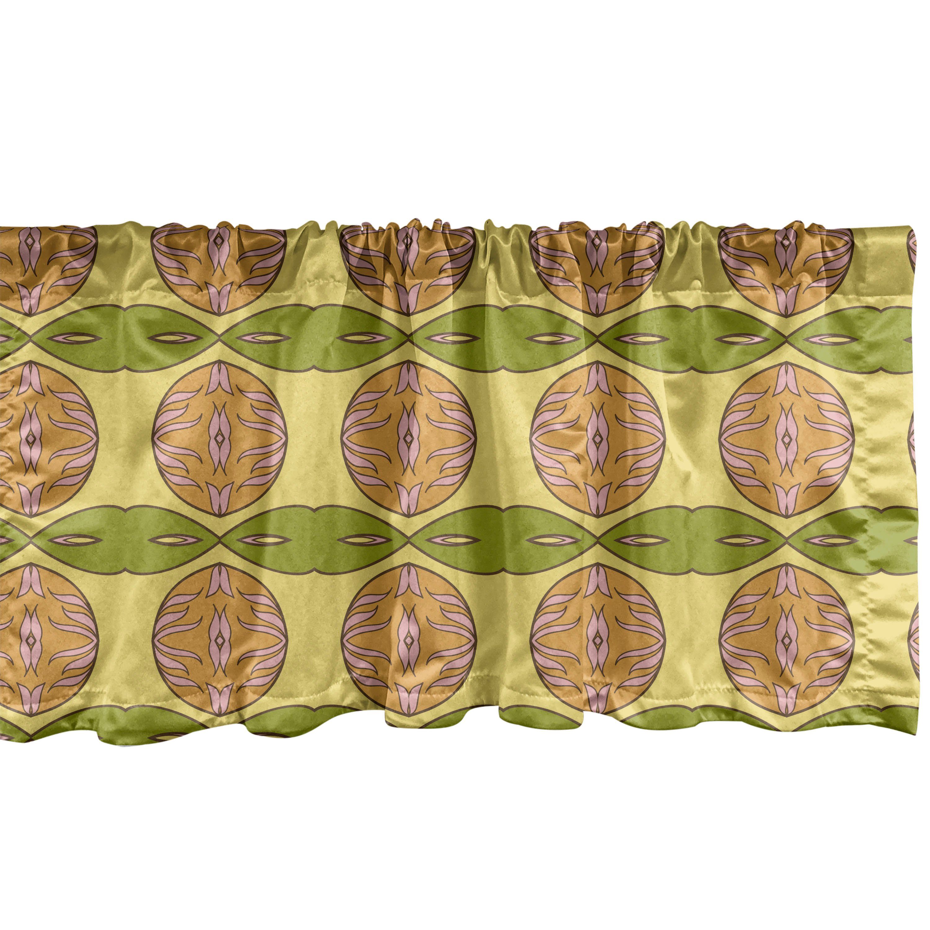Scheibengardine Vorhang Volant für Blumenblatt Stangentasche, mit Microfaser, Dekor Küche Abstrakt Artikel Schlafzimmer Abakuhaus, Rund