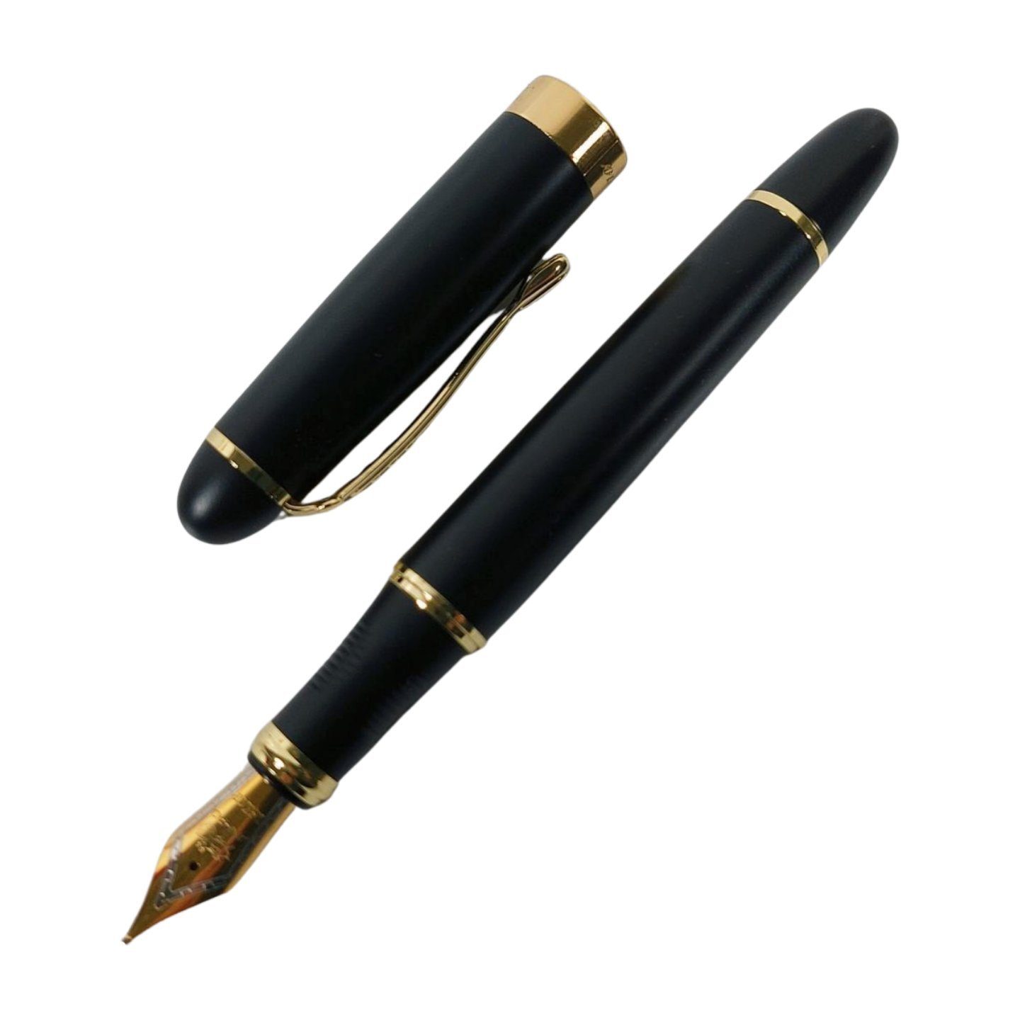 Ware aus aller Welt Füllfederhalter Edler Kolbenfüller Stahlfeder vergoldet mit Stiftetui, (1-tlg)