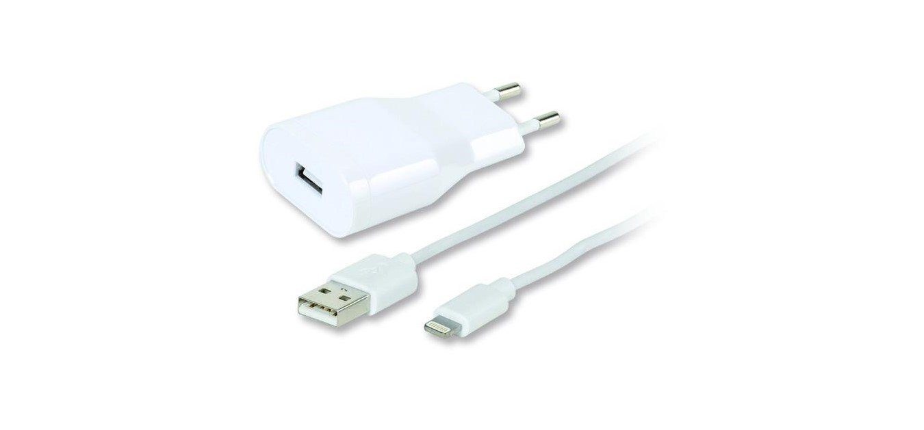 USB Charger Set 2.4A für Apple iPhone und iPad, weiss, 1,2m USB-Ladegerät