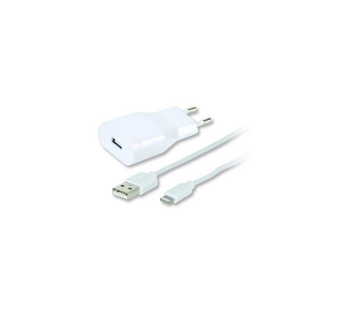 Vivanco USB Charger Set 2.4A für Apple iPhone und iPad weiss 1 2m USB-Ladegerät (Unterstützt schnelles Laden)