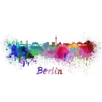 Wallario Möbelfolie Städte als Aquarell - Skyline von Berlin