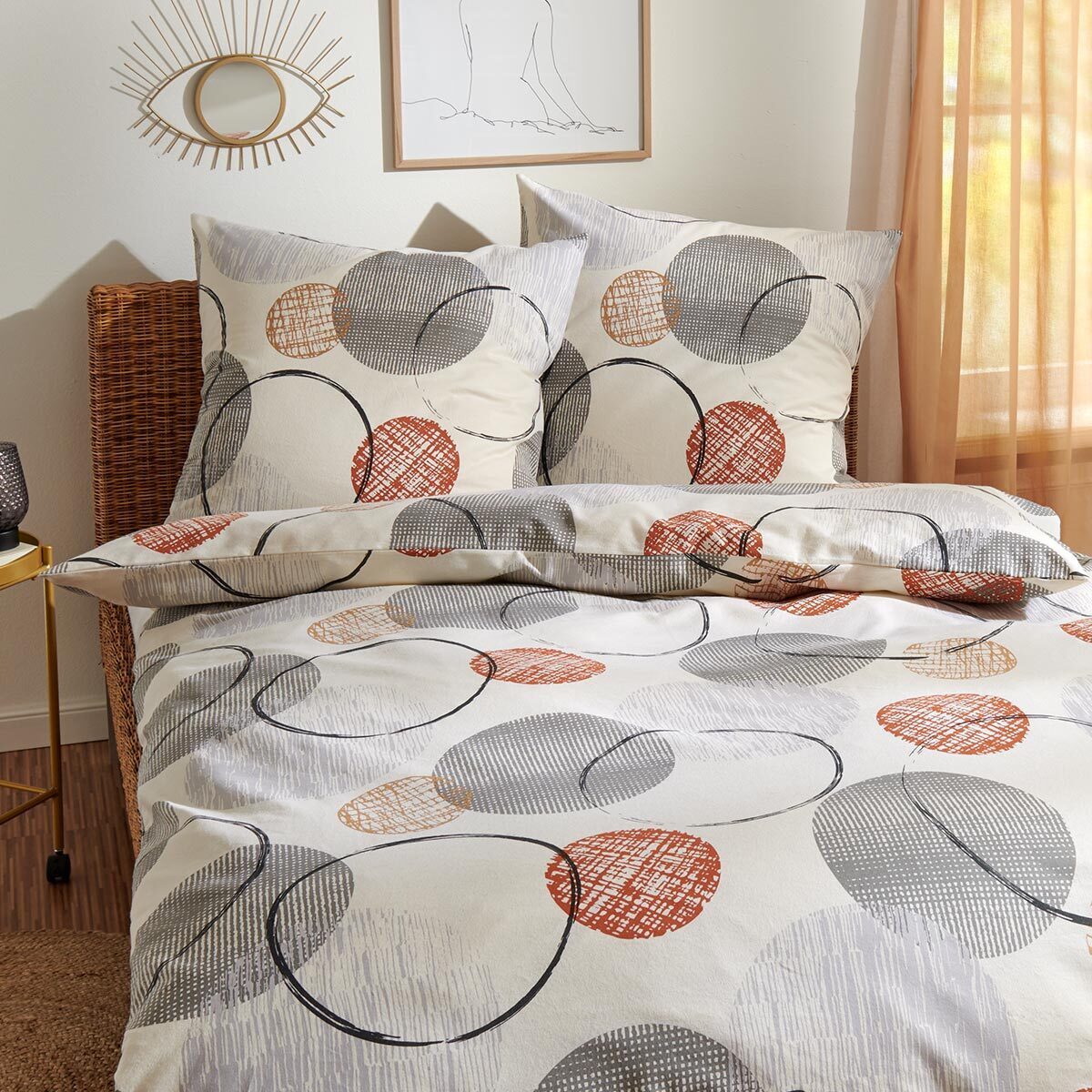 TRAUMSCHLAF Bettwäsche Kreise, Flanell, 3 teilig, günstig online kaufen