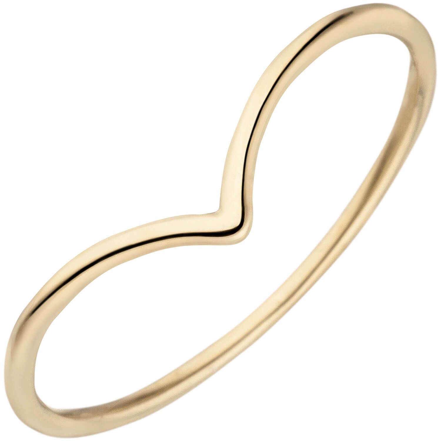 Schmuck Krone Goldring Schmaler Ring aus 585 Gelbgold, Gold 585