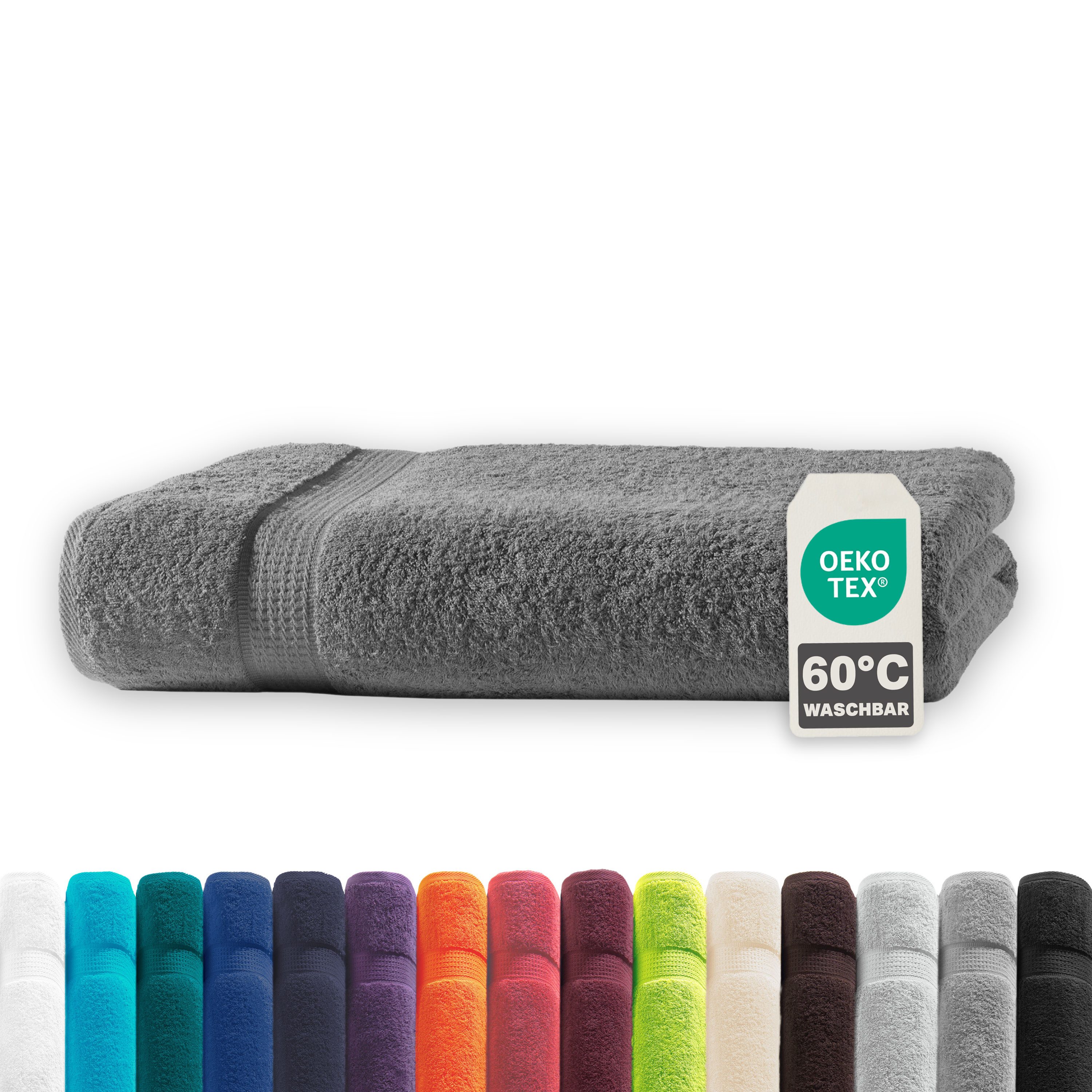 Devior Handtuch Set Frottierserie Elegance in vielen Farben, hochwertig mit 500 g/m², Badetuch - 100% Baumwolle (1-St), 100x150 cm, ideal für Bad & Sauna, 60° Wäsche, trocknergeeignet