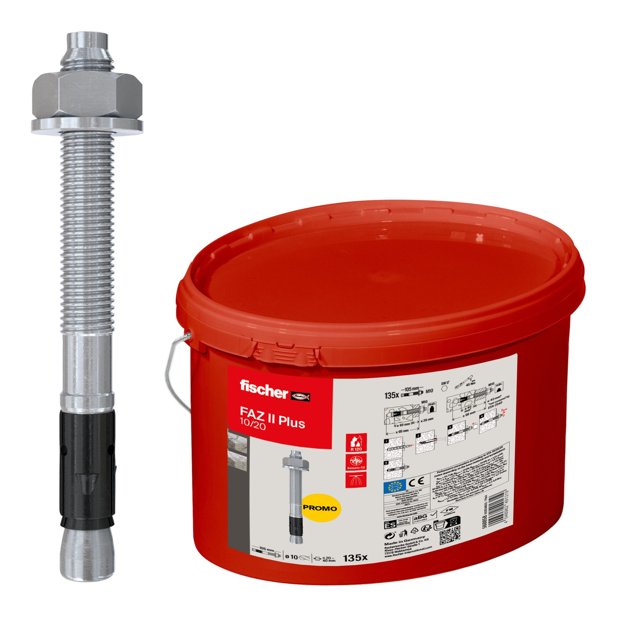 fischer Bolzenanker fischer Bolzenanker FAZ II Plus 10/20 im Eimer