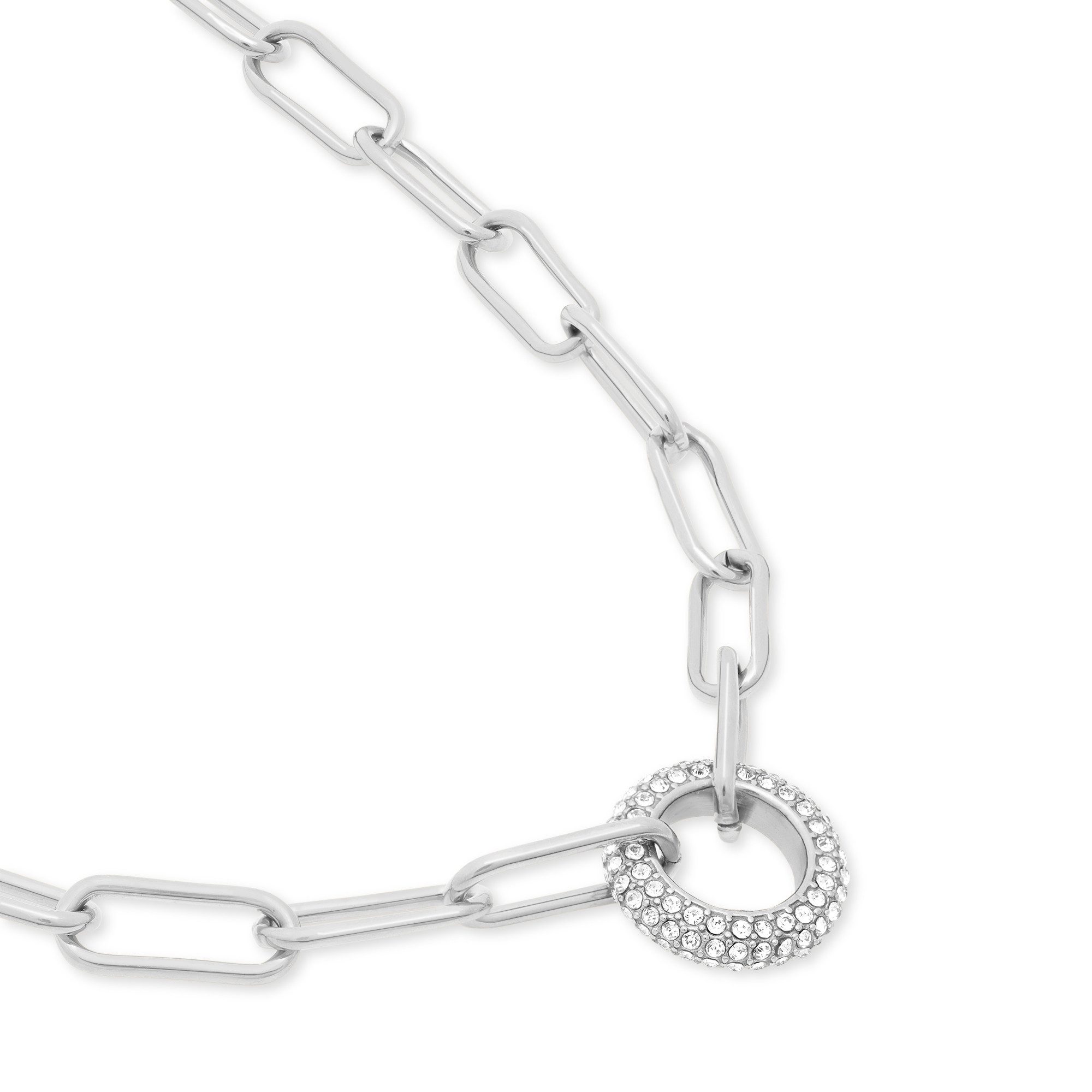 Tamaris Gliederkette Schmuck Geschenk Edelstahl Halskette mit Glitter Donut, mit Glasstein